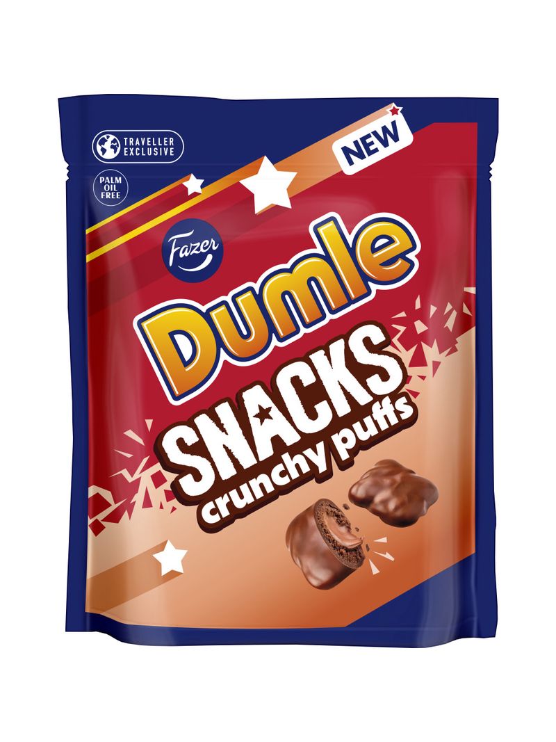 Fazer Dumle Snacks Crunchy puffs candy bag 200g