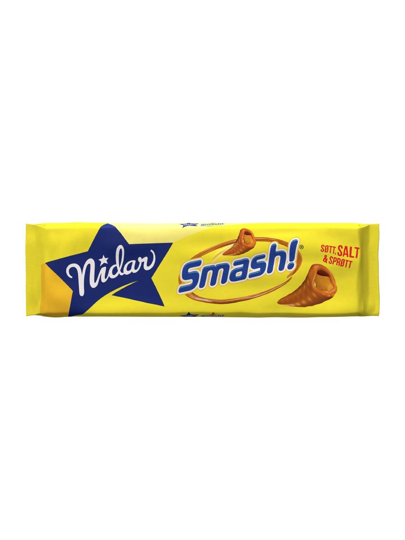 Smash! Milchschokoladentafel mit salzigen und knusprigen Maissnacks