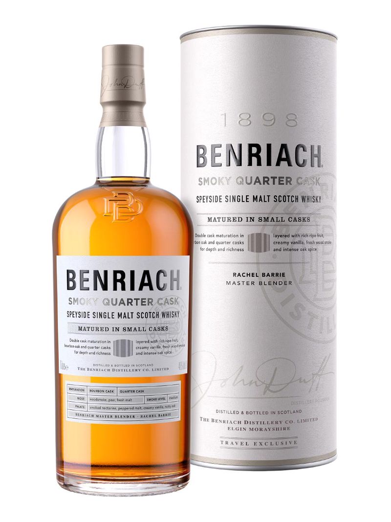 BenRiach Quarter Cask Peated Speyside Single Malt Scotch Whisky 46% 1L Geschenkverpackung