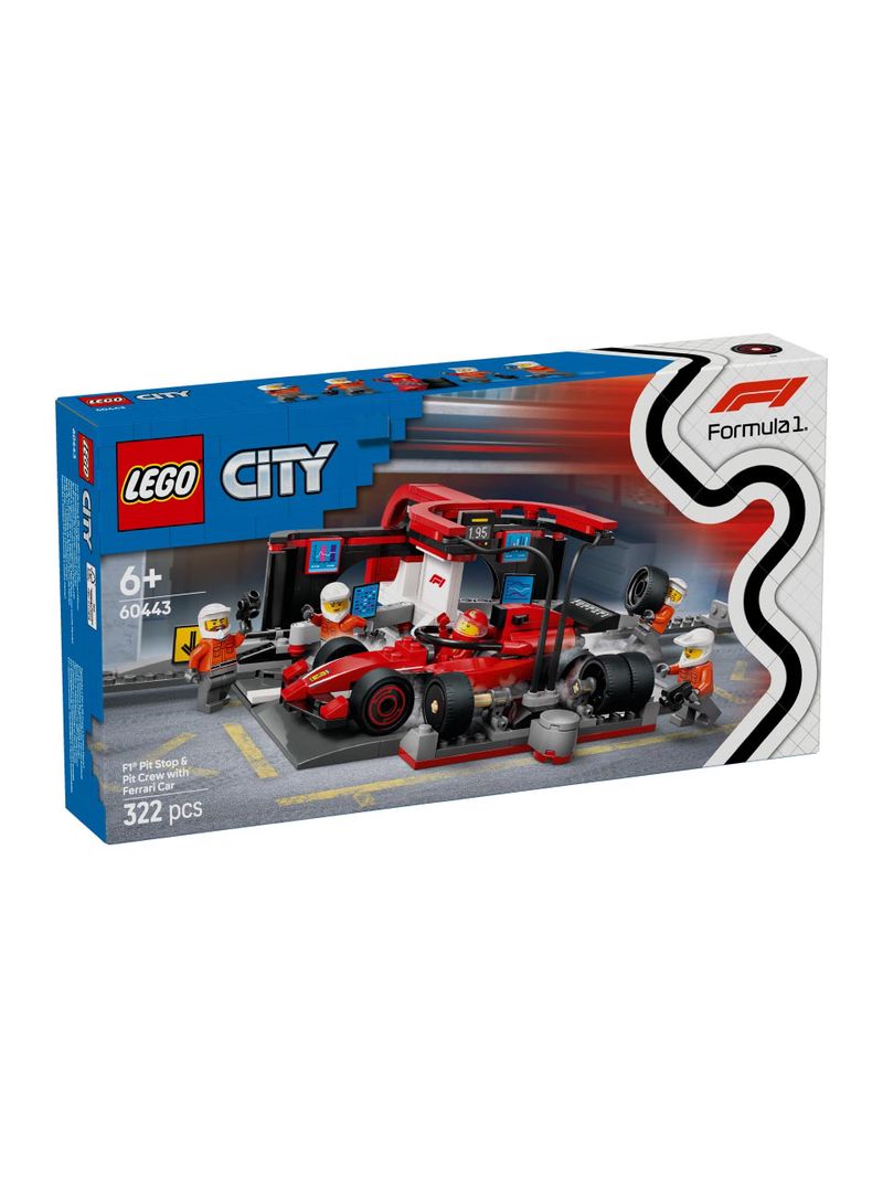 LEGO System A/S, City Project Alicia 2025, F1® Boxenstopp mit Boxencrew und Ferrari Flitzer