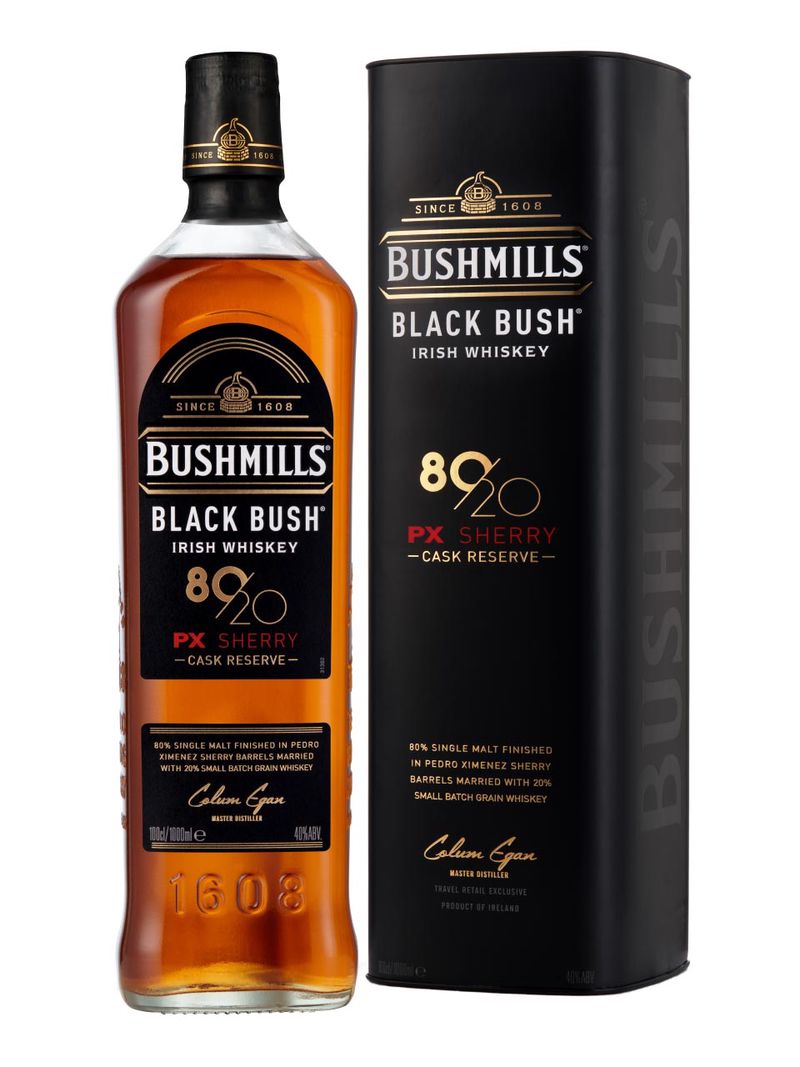 Bushmills Black Bush 80/20 80% Malt Irish Whiskey 20% Pedro Ximenez Sherry Cask Reserve 40% 1L Geschenkverpackung