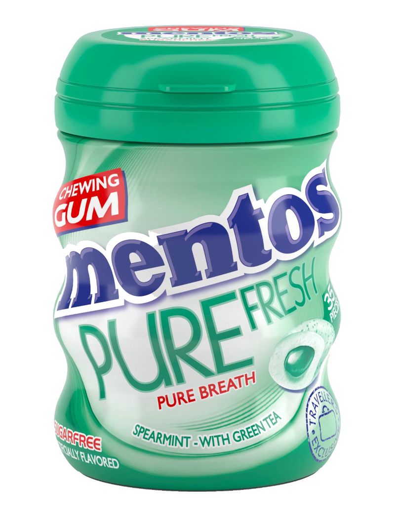 Mentos zuckerfreie Kaugummi mit Grüne-Minze-Geschmack und Süßungsmitteln