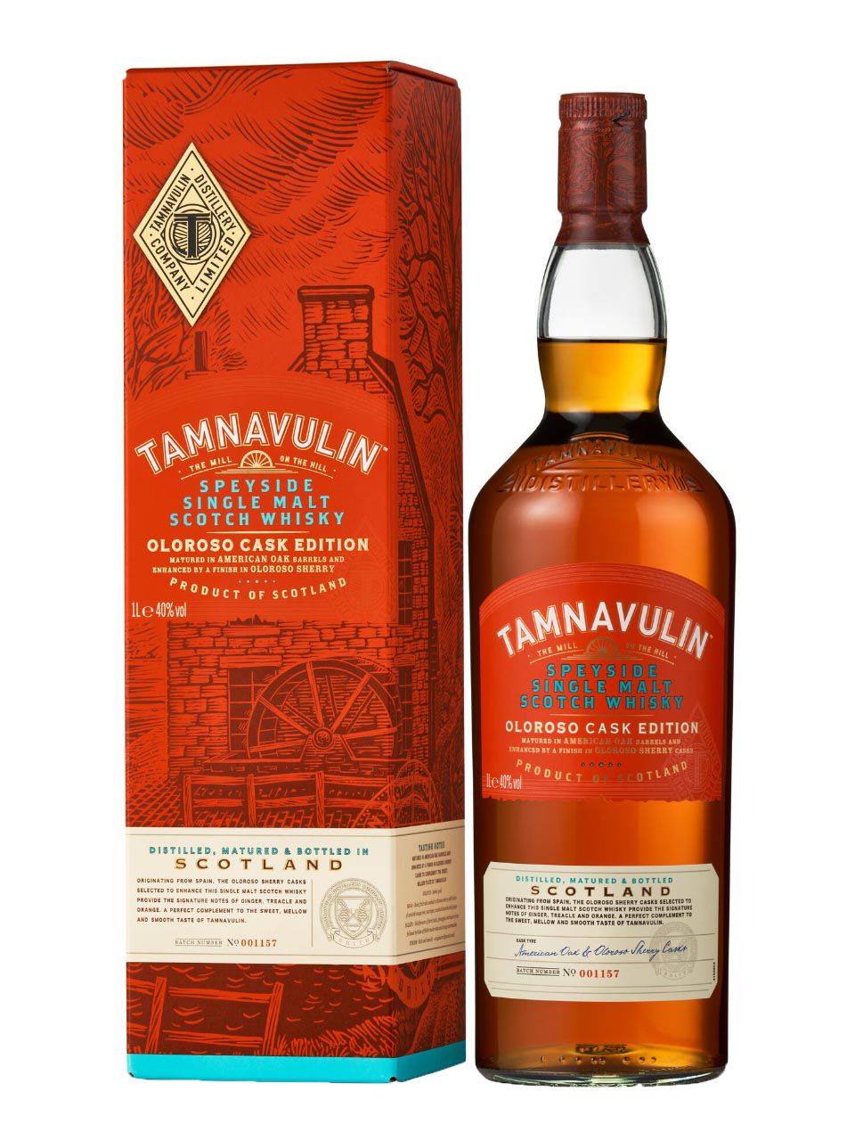 Tamnavulin Speyside Single Malt Scotch Whisky Oloroso Cask 40 1L gift