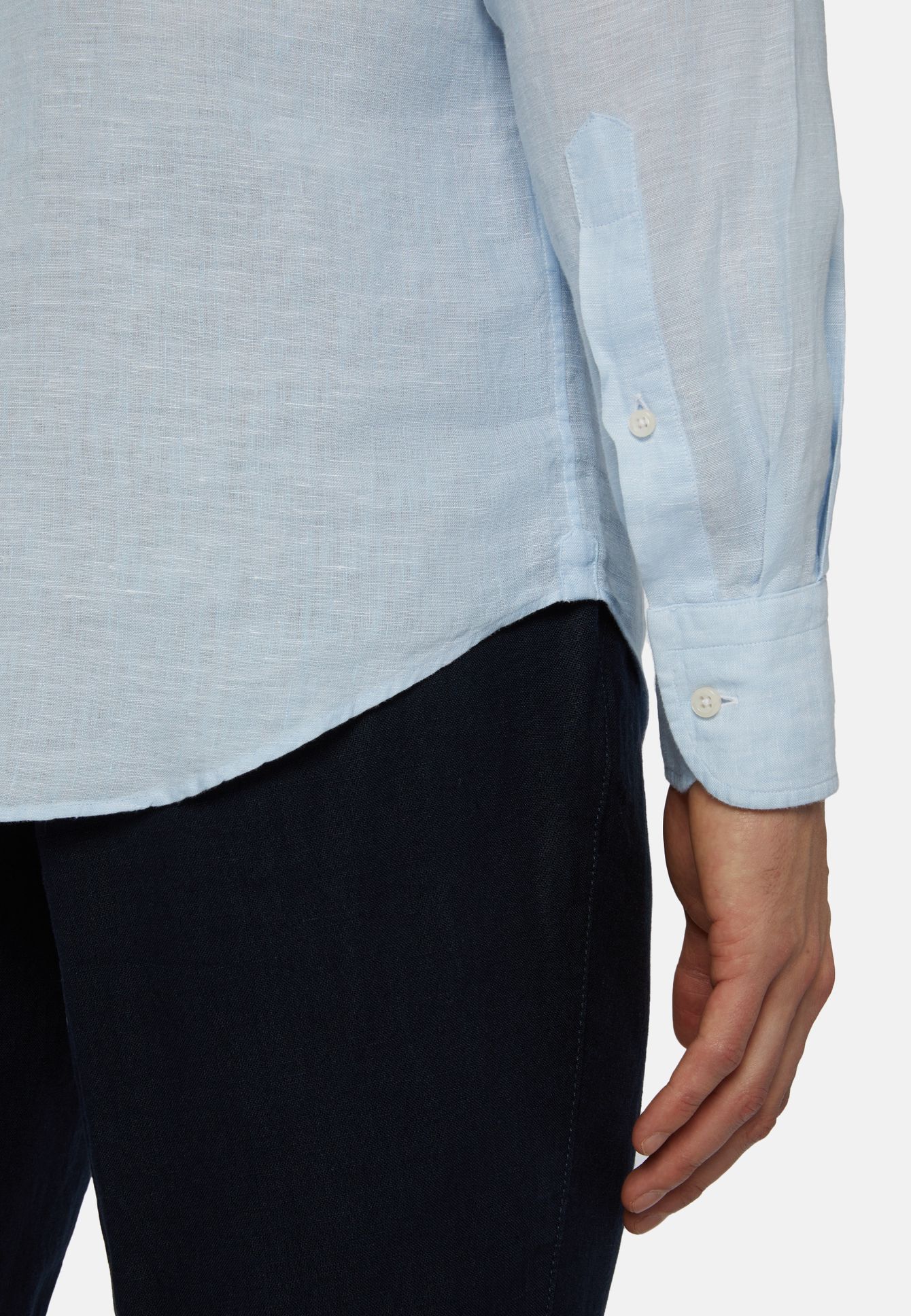 Regular Fit Sky Blue Linen Shirt | Frankfurt Airport Online Shopping