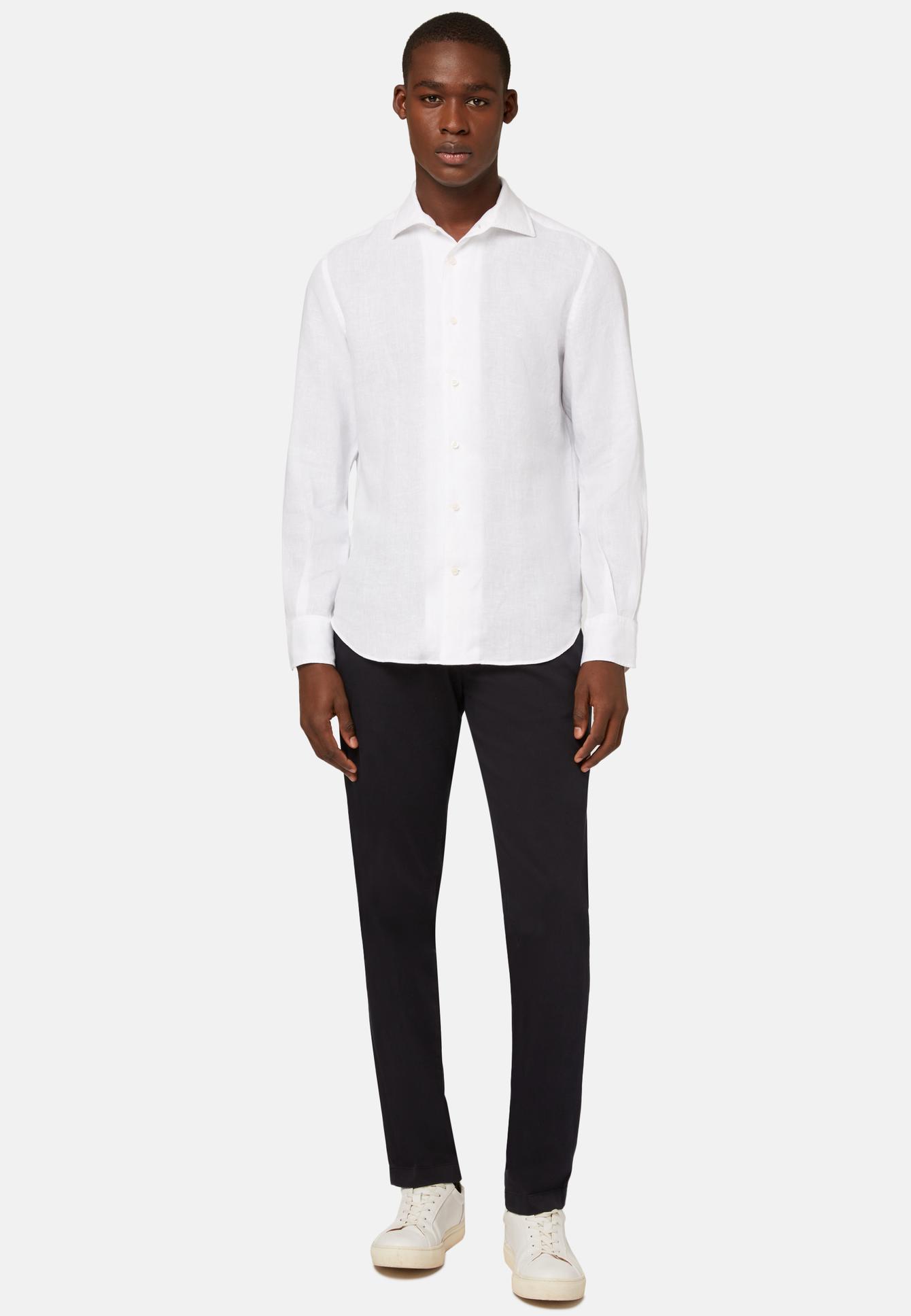 Regular Fit White Linen Shirt | Frankfurt Airport Online Shopping