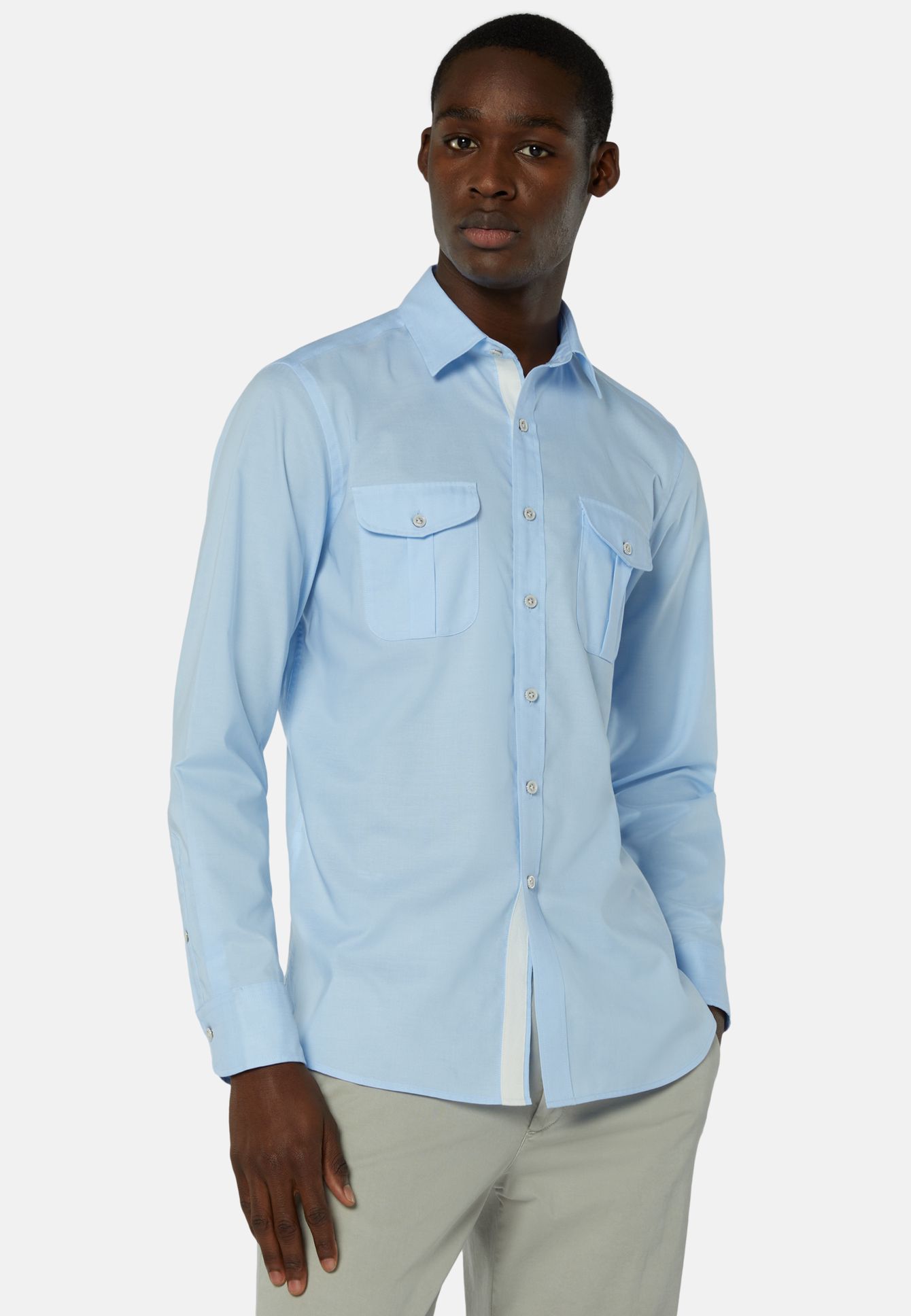 Regular Fit High-Performance Sky Blue Oxford Shirt | Frankfurt Airport ...