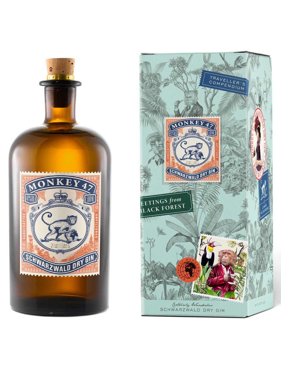 Monkey 47 Schwarzwald Dry Gin Traveller’s Compendium Edition 0.5L 47% ...