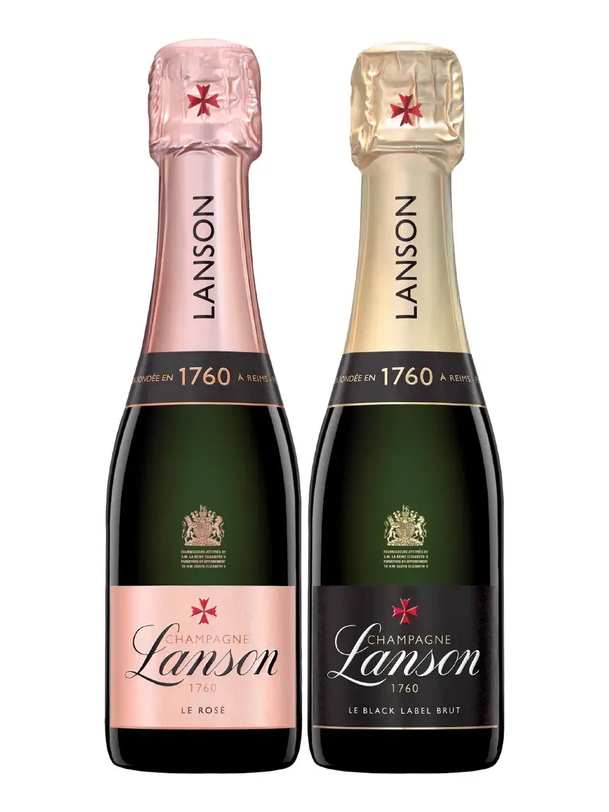 Lanson, Black Label/Rosé Label, brut Online 2x0.2L white/rose, Frankfurt | AOC, Airport Champagne, Shopping (duopack)